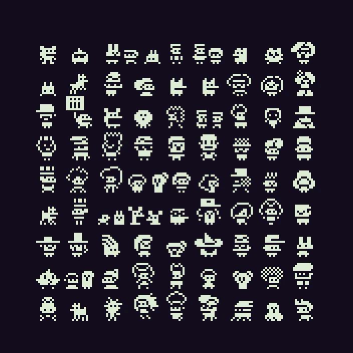 A 9 X 9 grid of the same.