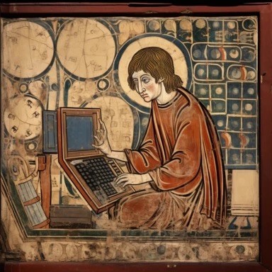 this is me. i am a monk using a computer.