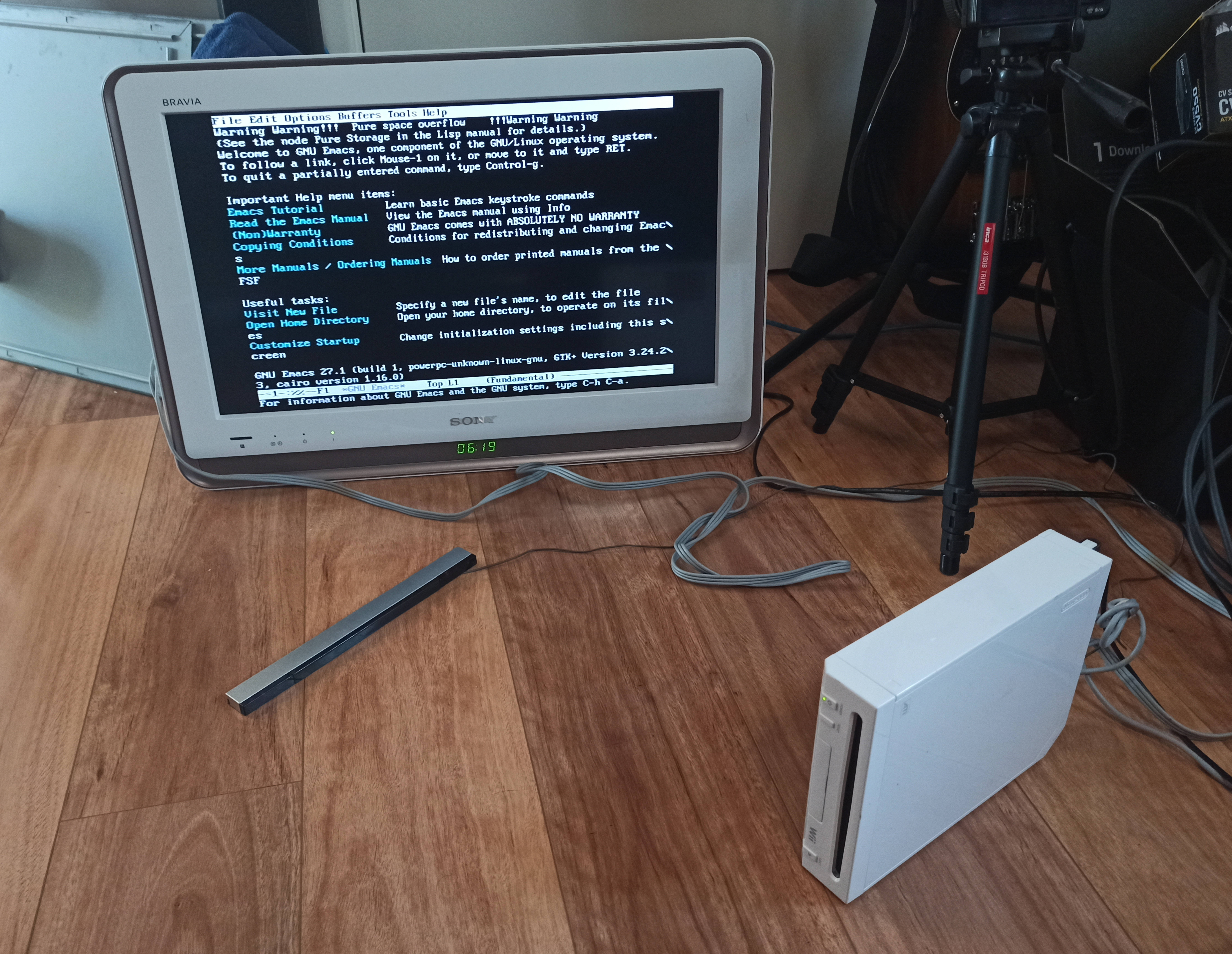 emacs running on a wii.