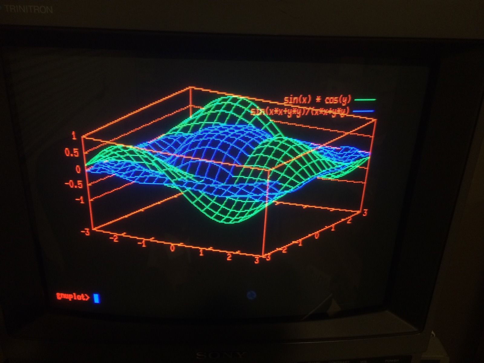 a DEC terminal just blowing us all away with its 3D waveform graph.