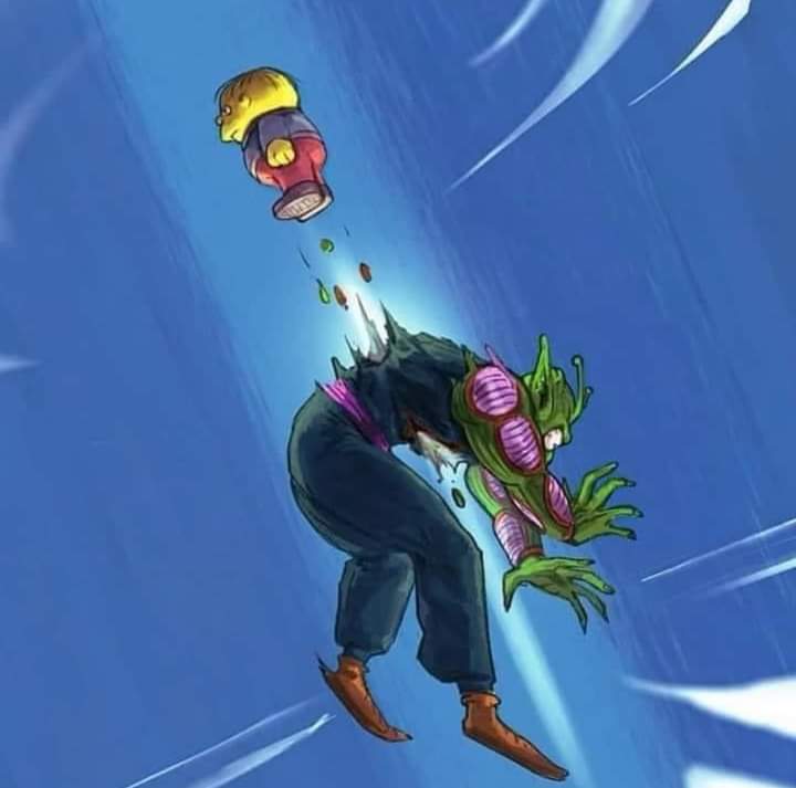 ralph wiggum just blastin piccolo from DBZ. 