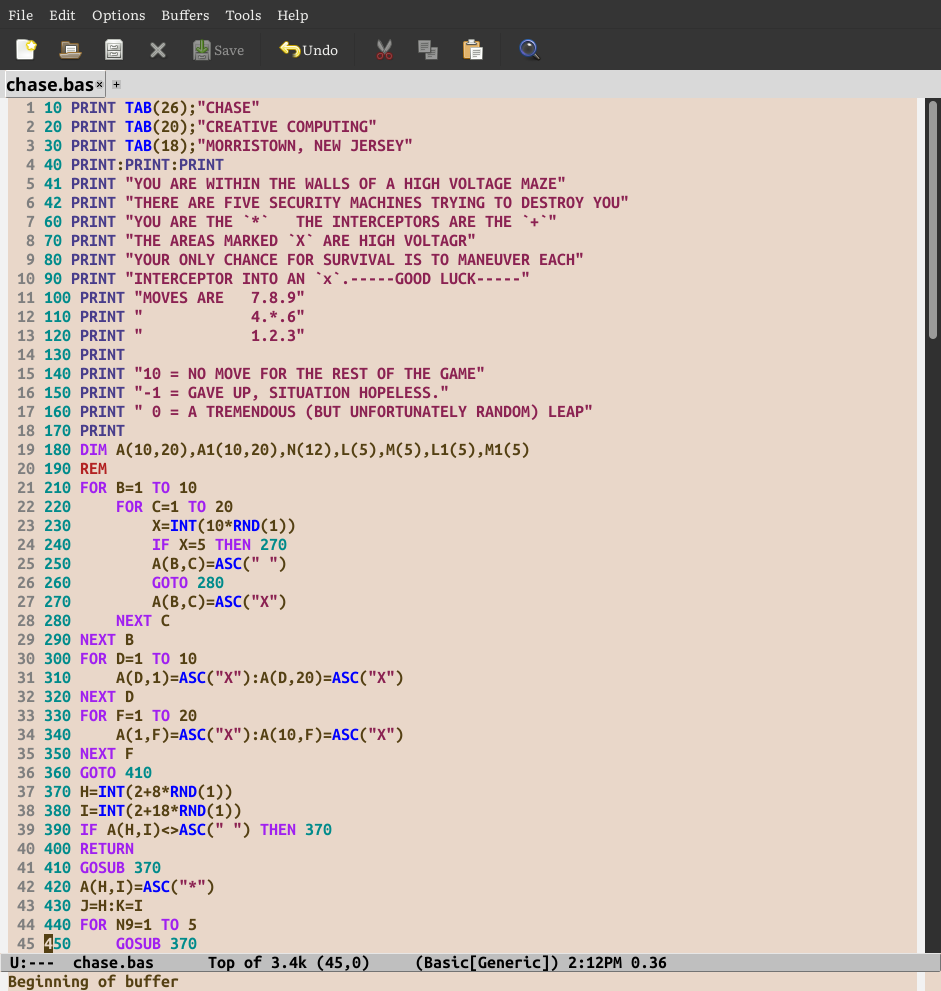 screenshot of emacs code screenshot of emacs code